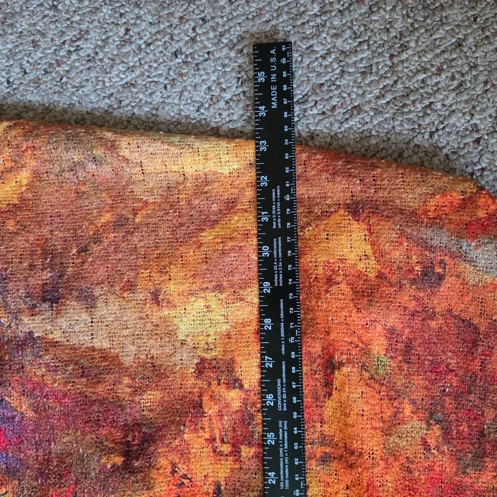 Magic Scarf Autumn Landscape Knit Button Poncho Wrap Shawl Art to Wear NWT